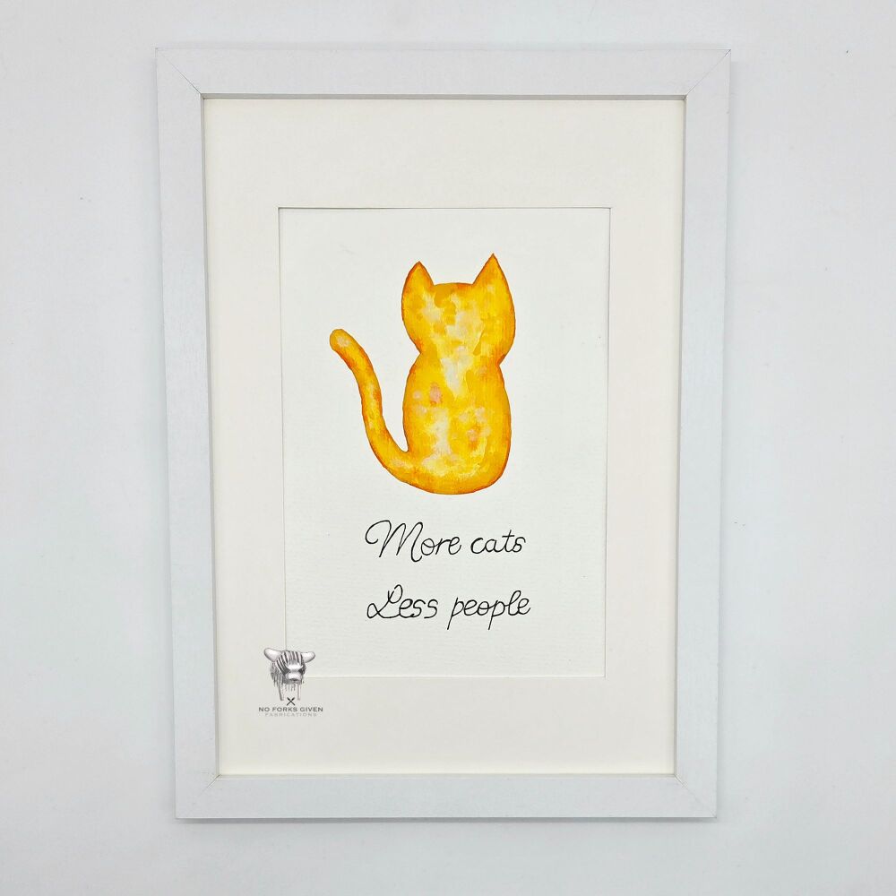 Ready to Post: More Cats - Original Framed Watercolour Painting