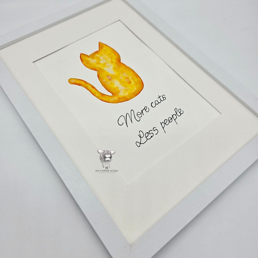 Ready to Post: More Cats - Original Framed Watercolour Painting