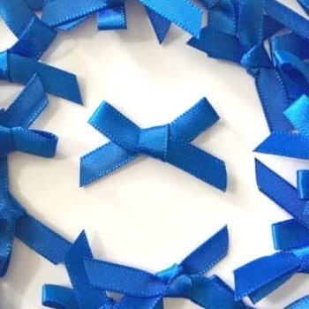 Mini Satin Fabric 7mm Ribbon Bows - Royal Blue