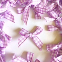 7mm Gingham Bows - Lilac