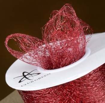 Spiders Web Mesh/Net Ribbon 35mm Wide - Burgundy