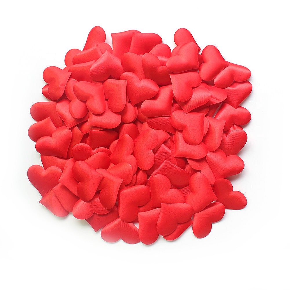 Padded Fabric Mini Love Hearts 20mm - Red