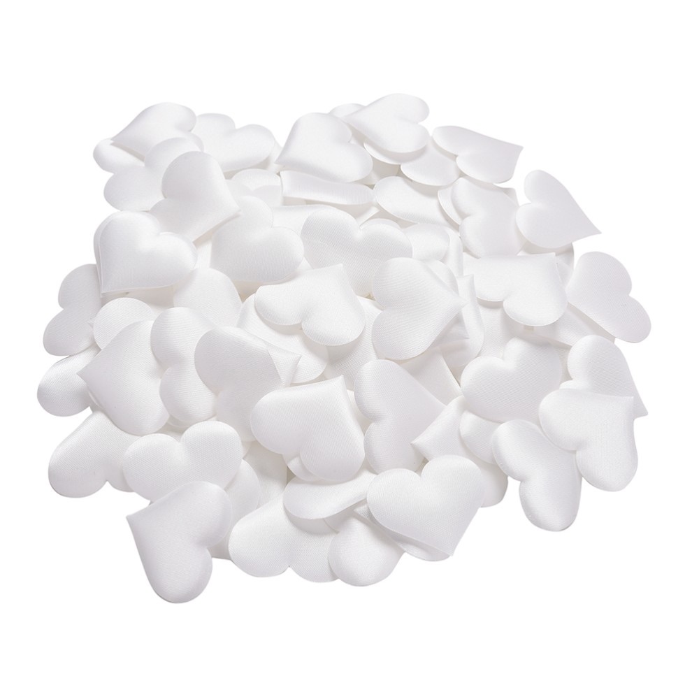 Padded Fabric Mini Love Hearts 20mm - White