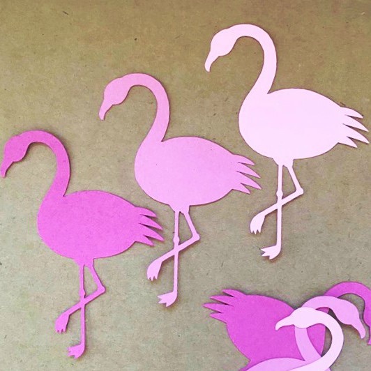 Pink Flamingo Die Cut Shapes x 30