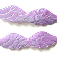 Shimmer Fabric Angel Wings 6cm - Lilac