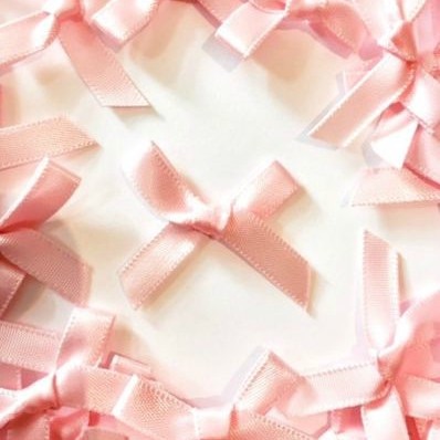 Mini Satin Fabric 7mm Ribbon Bows - Light Pink