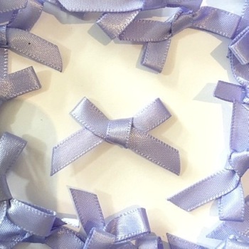 Mini Satin Fabric 7mm Ribbon Bows - Lavender