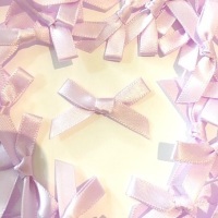 Mini Satin Fabric 7mm Ribbon Bows - Lilac