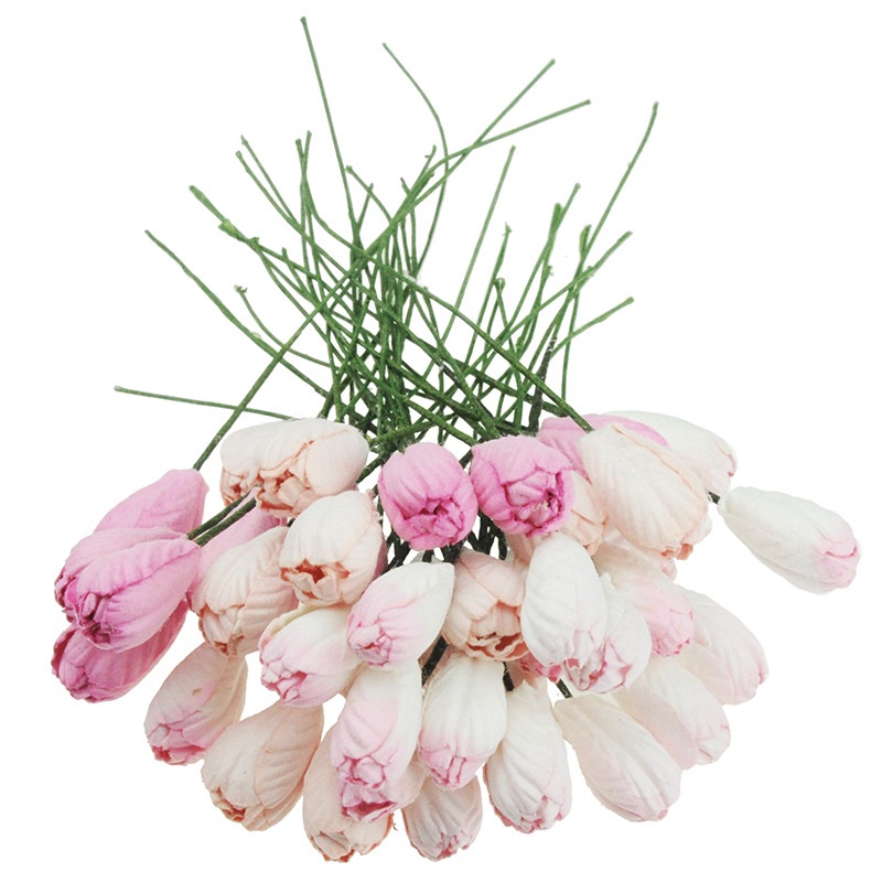 Mulberry Paper Tulips 10mm - Mixed Pinks