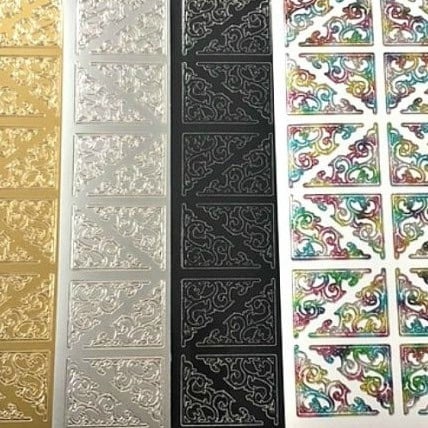 Large Ornamental Corners Peel Off Sticker Sheet