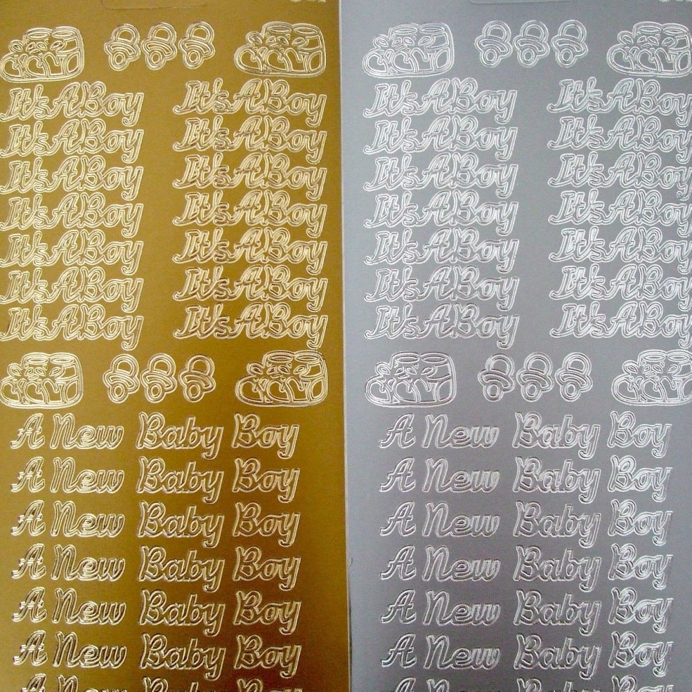 It's A Boy New Baby Peel Off Sticker Sheet