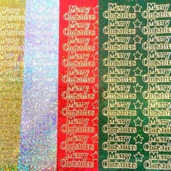 Super Sparkly Merry Christmas Peel Off Sticker Sheet