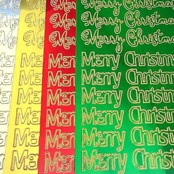 Super Shiny Merry Christmas Peel Off Sticker Sheet