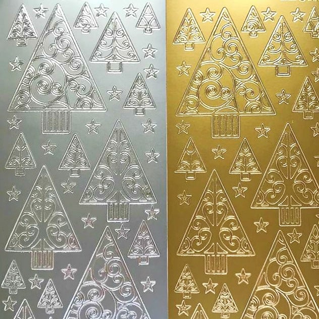 Christmas Trees Peel Off Sticker Sheet