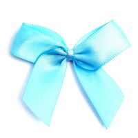 Satin Fabric 15mm Ribbon Bows - Light Blue