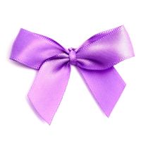 Satin Fabric 15mm Ribbon Bows - Lilac