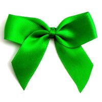 Satin Fabric 15mm Ribbon Bows - Emerald Green