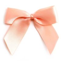 Satin Fabric 15mm Ribbon Bows - Peach