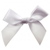 Satin Fabric 15mm Ribbon Bows - White