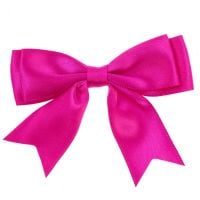Satin Fabric 25mm Ribbon Bows - Cerise Pink