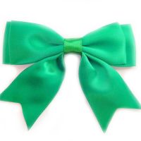 Satin Fabric 25mm Ribbon Bows - Emerald Green