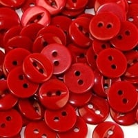 Round Fish Eye Buttons Size 18 - Red