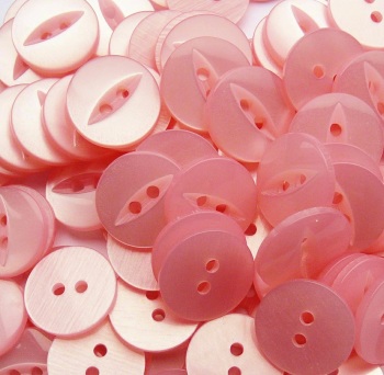 Round Fish Eye Buttons Size 18 - Baby Pink