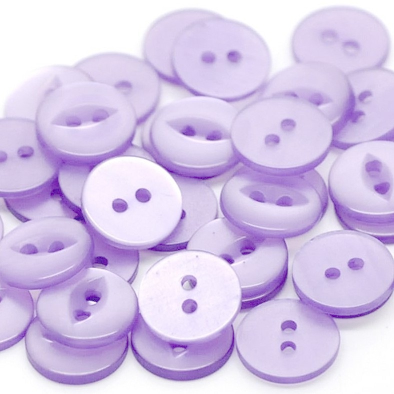 Round Fish Eye Buttons Size 18 - Lilac