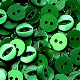 Round Fish Eye Buttons Size 18 - Forest Green