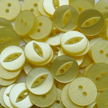 Round Fish Eye Buttons Size 18 - Lemon