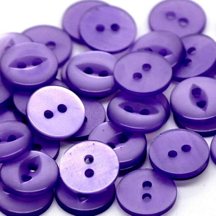 Round Fish Eye Buttons Size 18 - Purple