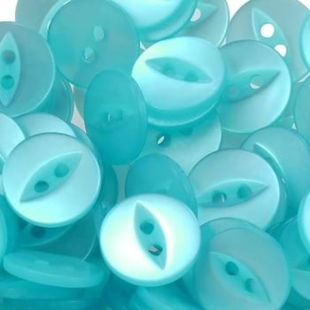 Round Fish Eye Buttons Size 18 - Turquoise