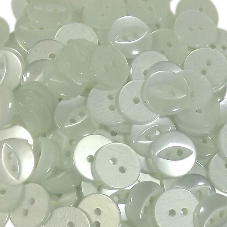 Round Fish Eye Buttons Size 22 - White