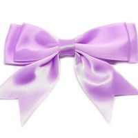 Satin Fabric 25mm Ribbon Bows - Lilac