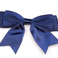 Satin Fabric 25mm Ribbon Bows - Navy Blue