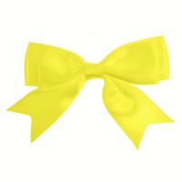 Satin Fabric 25mm Ribbon Bows - Lemon