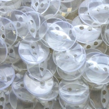 Round Fish Eye Buttons Size 22 - Clear