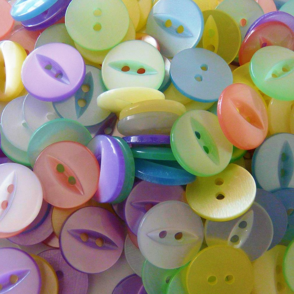 Round Fish Eye Buttons Size 22 - Assorted
