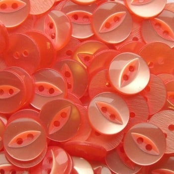 Round Fish Eye Buttons Size 22 - Peach