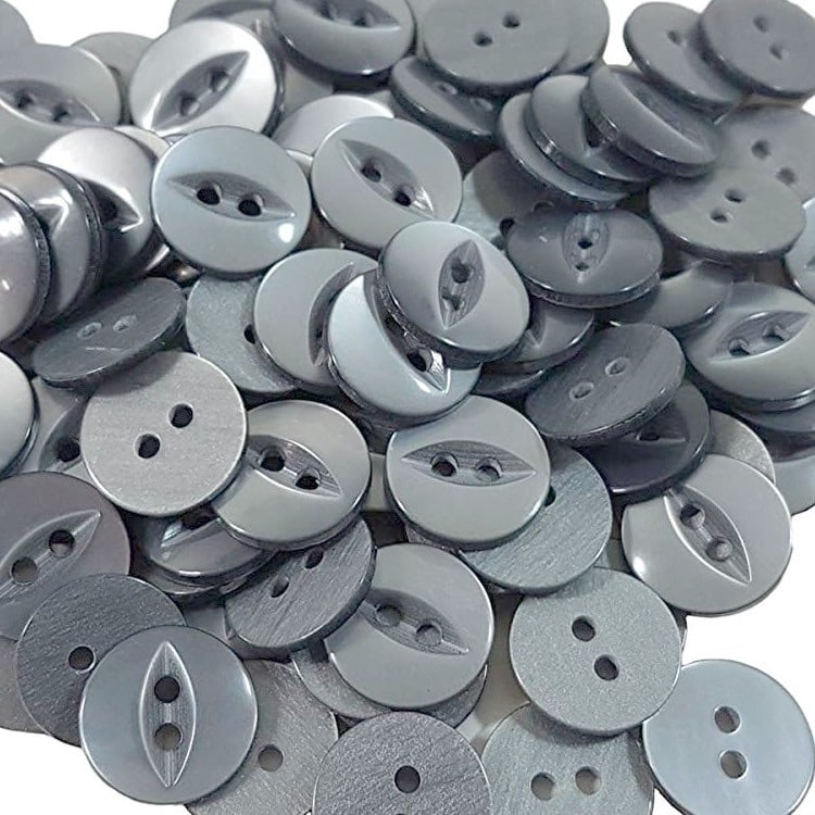 Round Fish Eye Buttons Size 22 - Grey