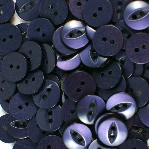 Round Fish Eye Buttons Size 26 - Navy Blue