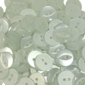 Round Fish Eye Buttons Size 26 - White