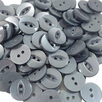 Round Fish Eye Buttons Size 26 - Grey