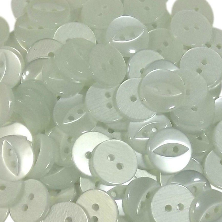 Round Fish Eye Buttons Size 30 - White