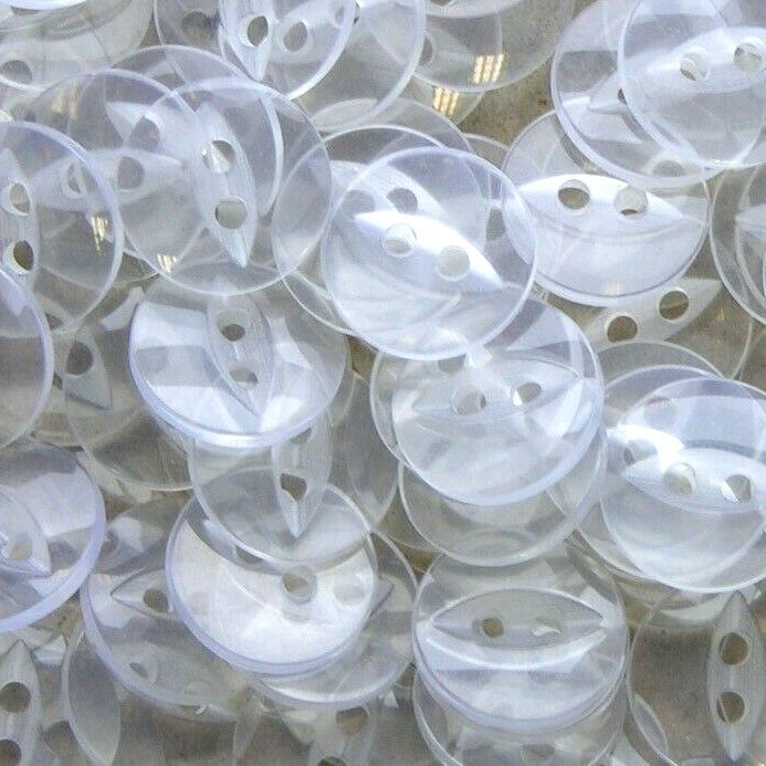 Round Fish Eye Buttons Size 30 - Clear