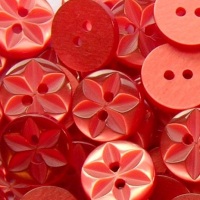 Round Star Buttons Size 22 - Red