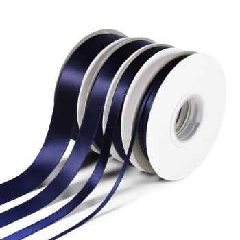 5 Metres Quality Double Satin Ribbon 6mm Wide - Navy Blue