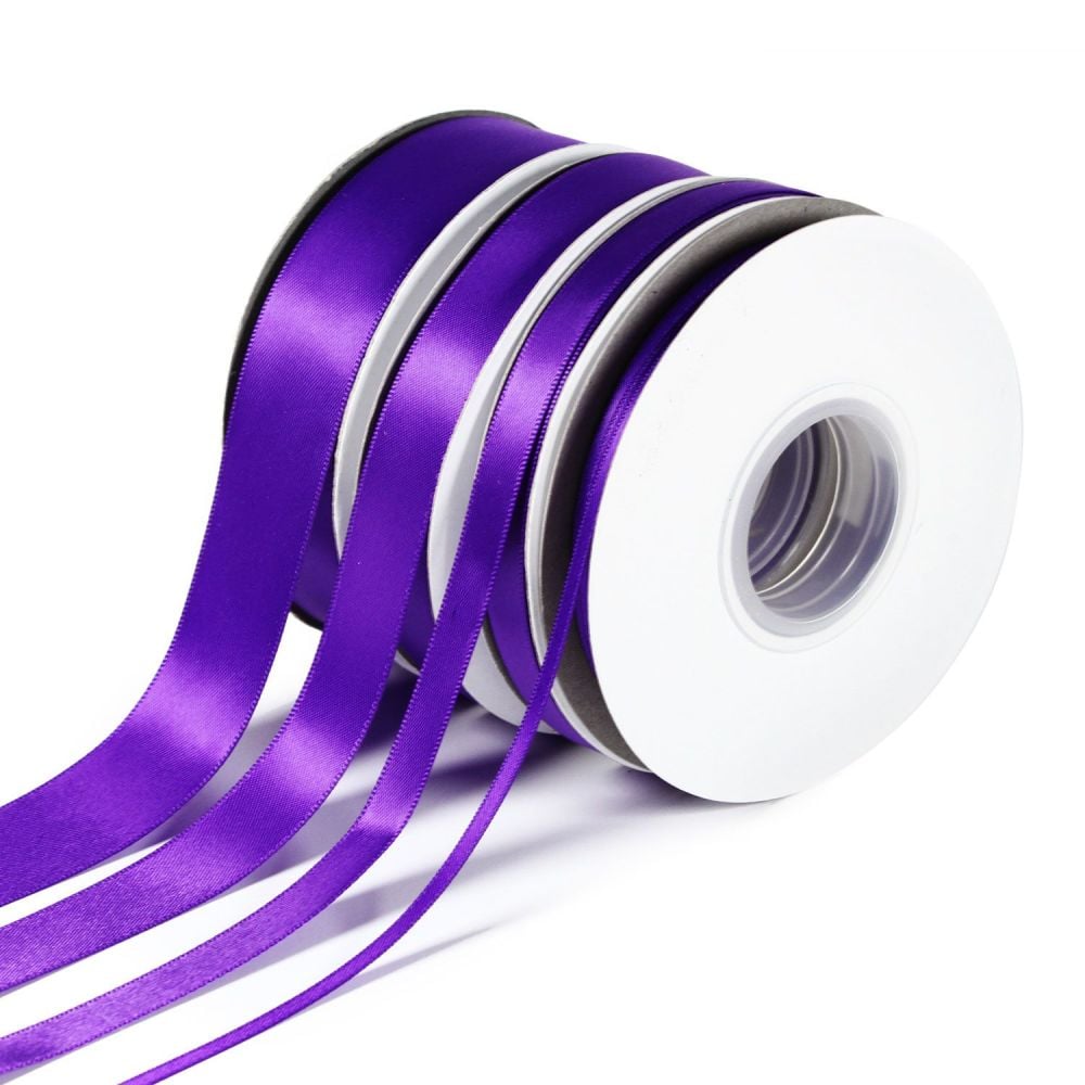 5 Metres Quality Double Satin Ribbon 6mm Wide - Purple