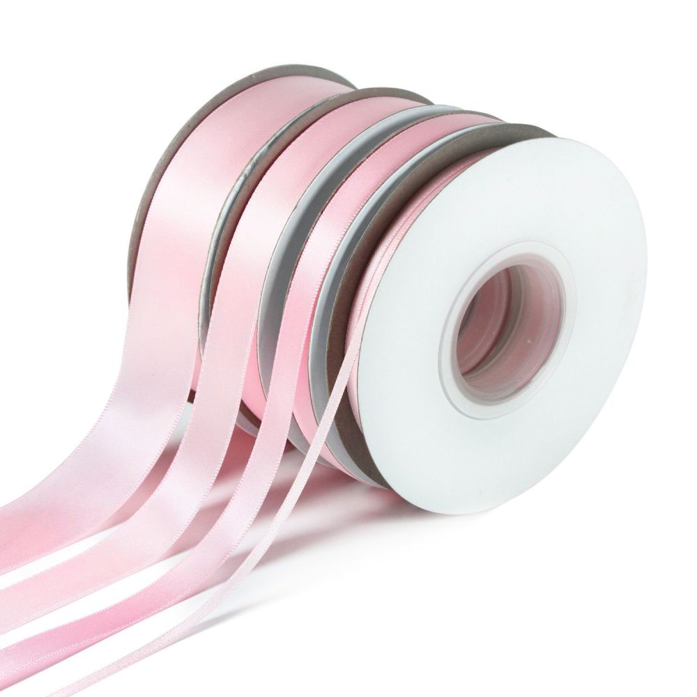 5 Metres Quality Double Satin Ribbon 6mm Wide - Light Pink