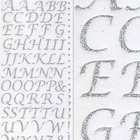 Sparkly Glitter Alphabet Stickers - Silver